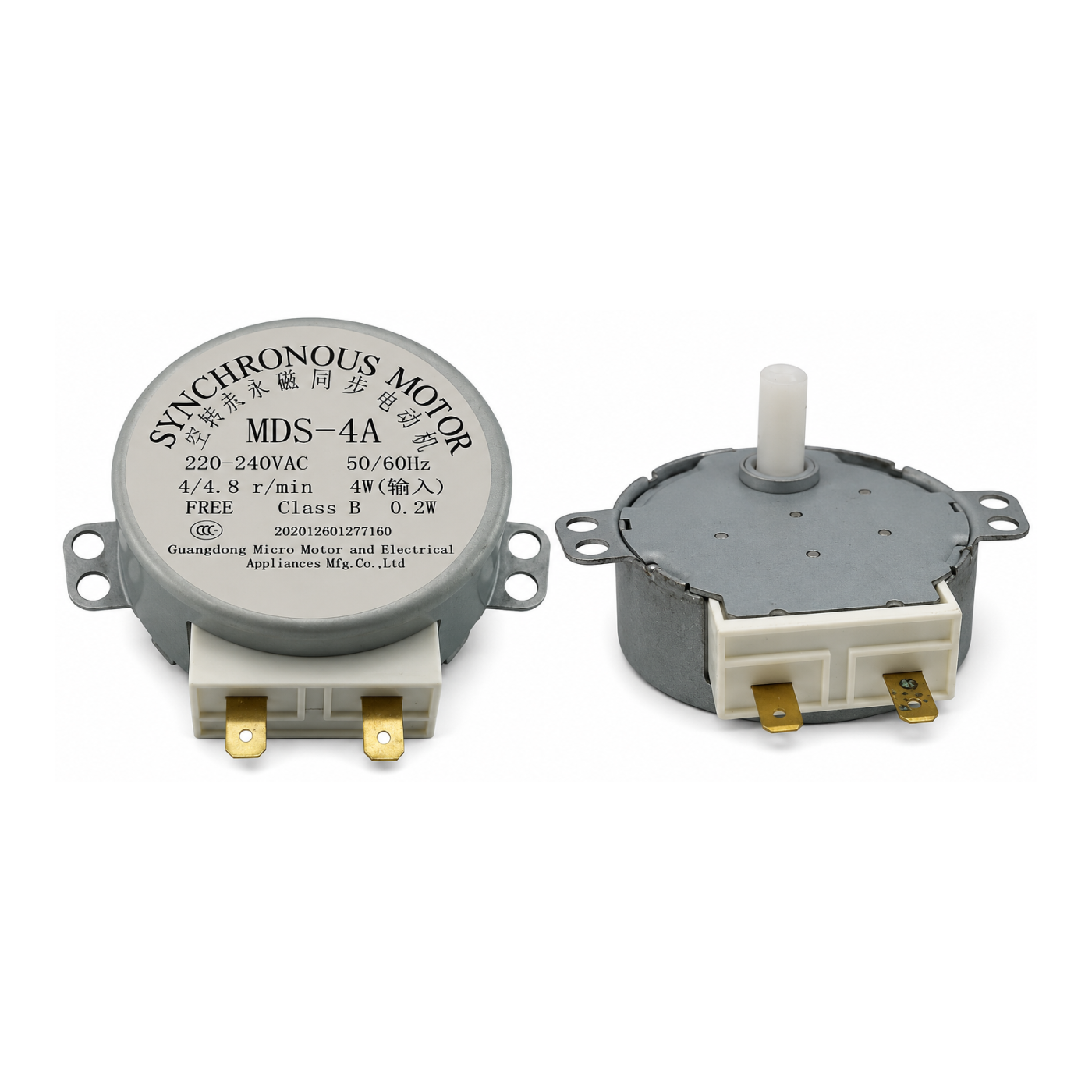 Motor de plato MD J20-02 de 5 RPM, 30 V y 3 W para microondas