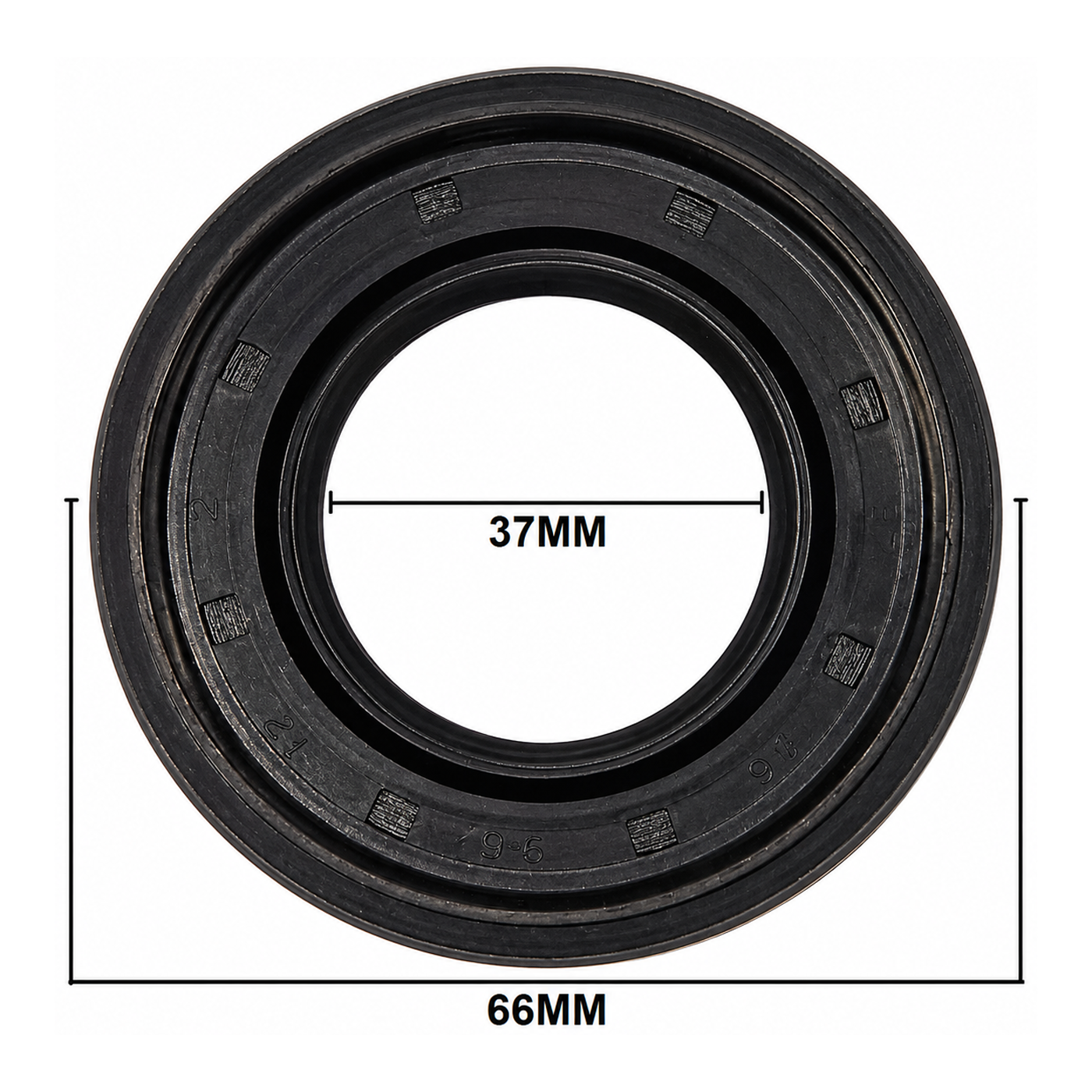 Retén de lavadora LG 37 mm centro, 66 mm diámetro, 9,5 mm ancho tamaño chico, LG