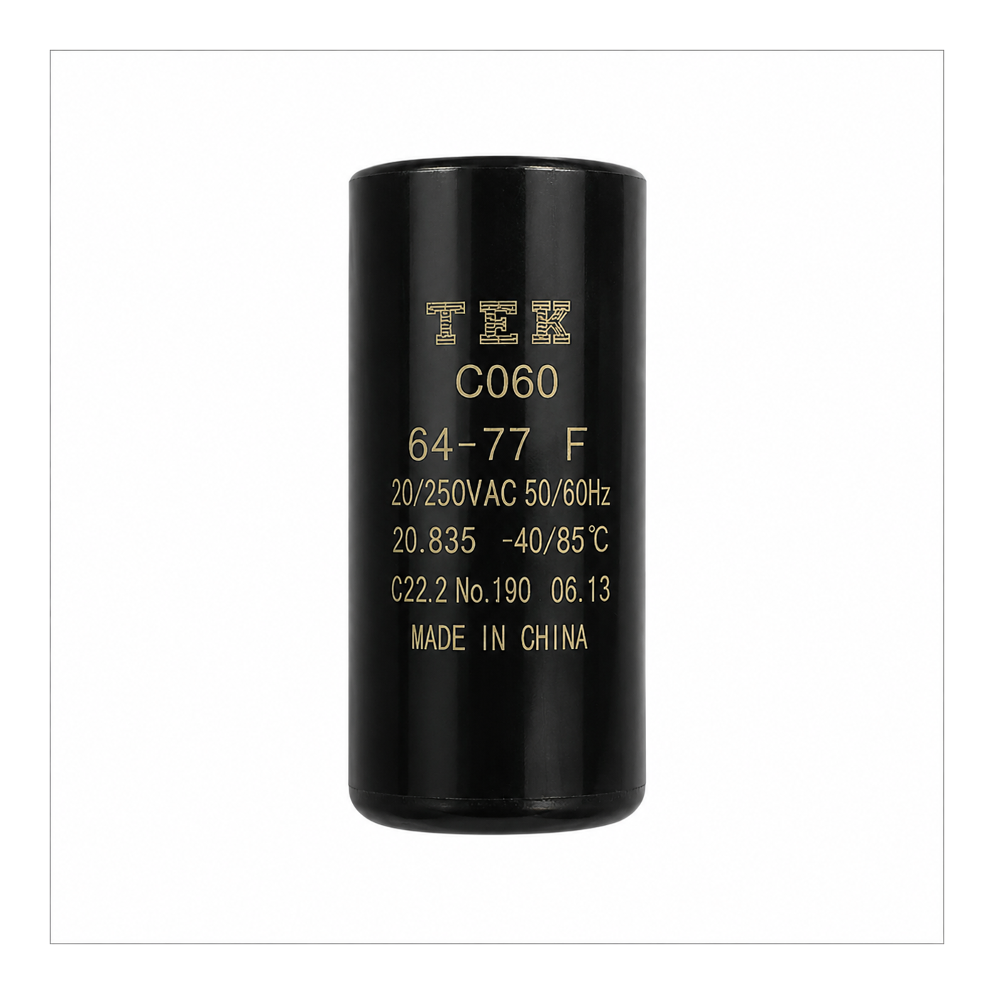 Capacitor de partida para compresor de refrigeración, de 64 a 77 microfaradios, 220 V
