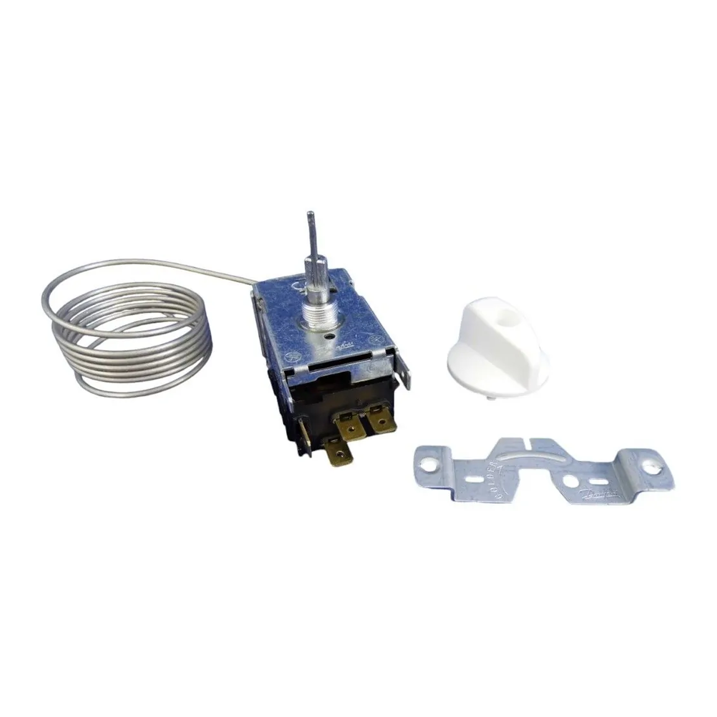 Termostato bimetal número 3 con pulsador Danfoss 077B7103 para refrigeración y vitrina, Fensa Mademsa Electrolux
